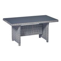 Lounge-Set Sitzlounge mit Esstisch Vermont 6-teilig aus Polyrattan Wave Cliff