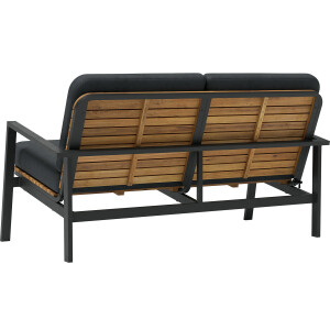 Lounge-Set Sitzgarnitur Garten-Lounge Olary 4-teilig Akazienholz Schwarz