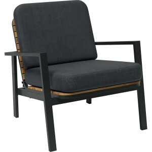 Lounge-Set Sitzgarnitur Garten-Lounge Olary 4-teilig Akazienholz Schwarz