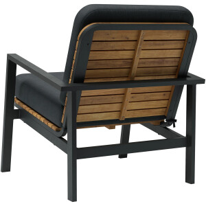 Lounge-Set Sitzgarnitur Garten-Lounge Olary 4-teilig Akazienholz Schwarz