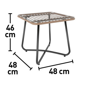 Balkonmöbel-Set Balkonmöbelgarnitur Balkonset Willmar 3-teilig Polyrattan Beige