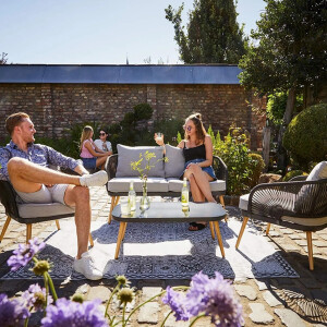 Lounge-Set Gartenlounge Gartenset Set Edna 4-teilig...