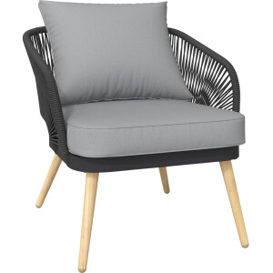Lounge-Set Gartenlounge Gartenset Set Edna 4-teilig Seilbespannung Anthrazit