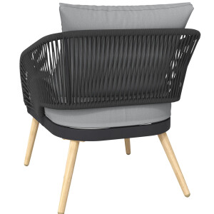 Lounge-Set Gartenlounge Gartenset Set Edna 4-teilig Seilbespannung Anthrazit