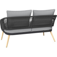 Lounge-Set Gartenlounge Gartenset Set Edna 4-teilig Seilbespannung Anthrazit