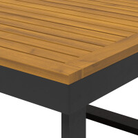 Lounge-Tisch Gartenmöbel Ablage Lipson aus Akazienholz und Aluminium Grau