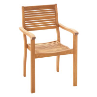 Stapelstuhl Stuhl Sessel Gartenstuhl mit Armlehnen Chelsea aus Holz FSC®