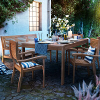 Stapelstuhl Stuhl Sessel Gartenstuhl mit Armlehnen Chelsea aus Holz FSC®