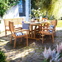 Stapelstuhl Stuhl Sessel Gartenstuhl mit Armlehnen Chelsea aus Holz FSC®