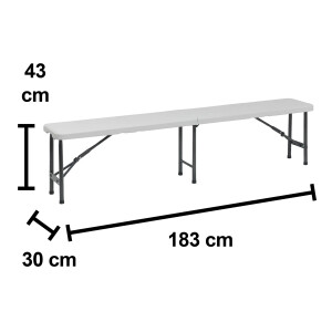 Bierzeltgarnitur Biertischgarnitur Bierbank 3 tlg. Klappbar aus Kunststoff 180cm