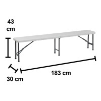 Bierzeltgarnitur Biertischgarnitur Bierbank 3 tlg. Klappbar aus Kunststoff 180cm