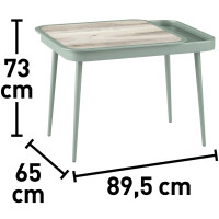 Balkontisch Terrassentisch Gartentisch Outdoortisch Paita 65 cm x 89,5 cm Grün