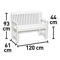 Gartenbank Holzbank Sitzbank Bank Glendale FSC 2-Sitzer weiß 93 x 120 x 60 cm