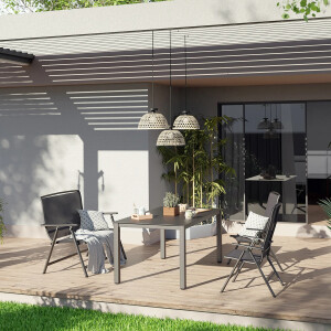 Sitzgruppe Gartenlounge Gartenmöbel Gartenset Vigo 5-tlg. Aluminium Grau-Schwarz