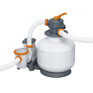 Bestway Stahlrahmenpool Set Power Steel Swim Vista Ø 488 cm x 122 cm Rund Grau