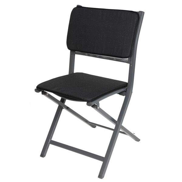 Sitz- und Rückenkissenset 2-teilig Anthrazit Stuhlauflage Sitzkissen Stuhlkissen