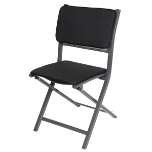 Sitz- und Rückenkissenset 2-teilig Anthrazit Stuhlauflage Sitzkissen Stuhlkissen