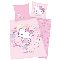 Hello Kitty Bettwäsche Kinderbettwäsche Bettbezug 135 x 200 cm / 80 x 80 cm