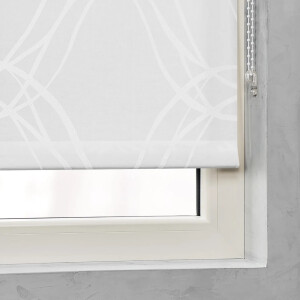 Cocoon Rollo Tageslicht Fensterrollo ohne Bohren gemustert weiß 120 cm x 190 cm