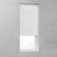 Cocoon Rollo Tageslicht Fensterrollo ohne Bohren gemustert weiß 120 cm x 190 cm