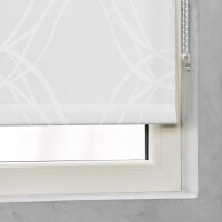 Cocoon Rollo Tageslicht Fensterrollo ohne Bohren gemustert weiß 120 cm x 190 cm