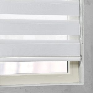 Cocoon Rollo Doppelrollo Fensterrollo Fenster ohne Bohren weiß 140 x 175 cm