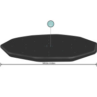 Bestway PVC-Abdeckplane für Pools Poolplane Abdeckung Pool Ø 488 cm Schwarz rund