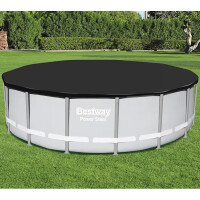 Bestway PVC-Abdeckplane für Pools Poolplane Abdeckung Pool Ø 488 cm Schwarz rund