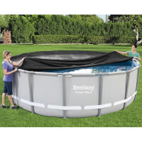 Bestway PVC-Abdeckplane für Pools Poolplane Abdeckung Pool Ø 488 cm Schwarz rund