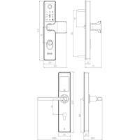 Klink Smart One Slim elektronischer Türschloss Smart Home Fingerabdruck Schwarz