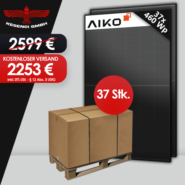 BLACK WEEK AKTION ! Palettenabnahme AIKO 460W Solarmodule Full Black Glas Glas Neostar 2s