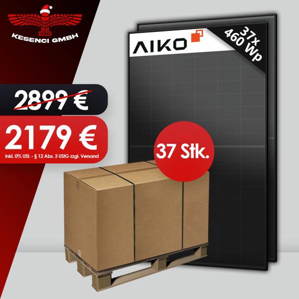 X-MAS AKTION ! Palettenabnahme AIKO 460W Solarmodule Full Black Glas Glas Neostar 2s
