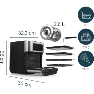 Princess Heißluftfritteuse-Ofen Airfryer Luftfritteuse Frittierofen Heißluftofen