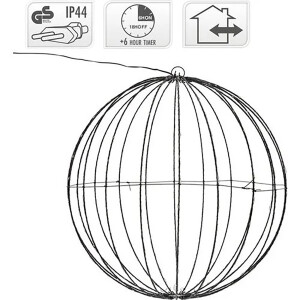 LED-Weihnachtskugel Lichterkugel Leuchtkugel Glühbirne Kugel Timer & LED Ø 50 cm