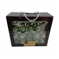 Set Weihnachtskugeln Glaskugeln Baumkugeln Christbaumkugeln Kugeln Grün 42 Stück