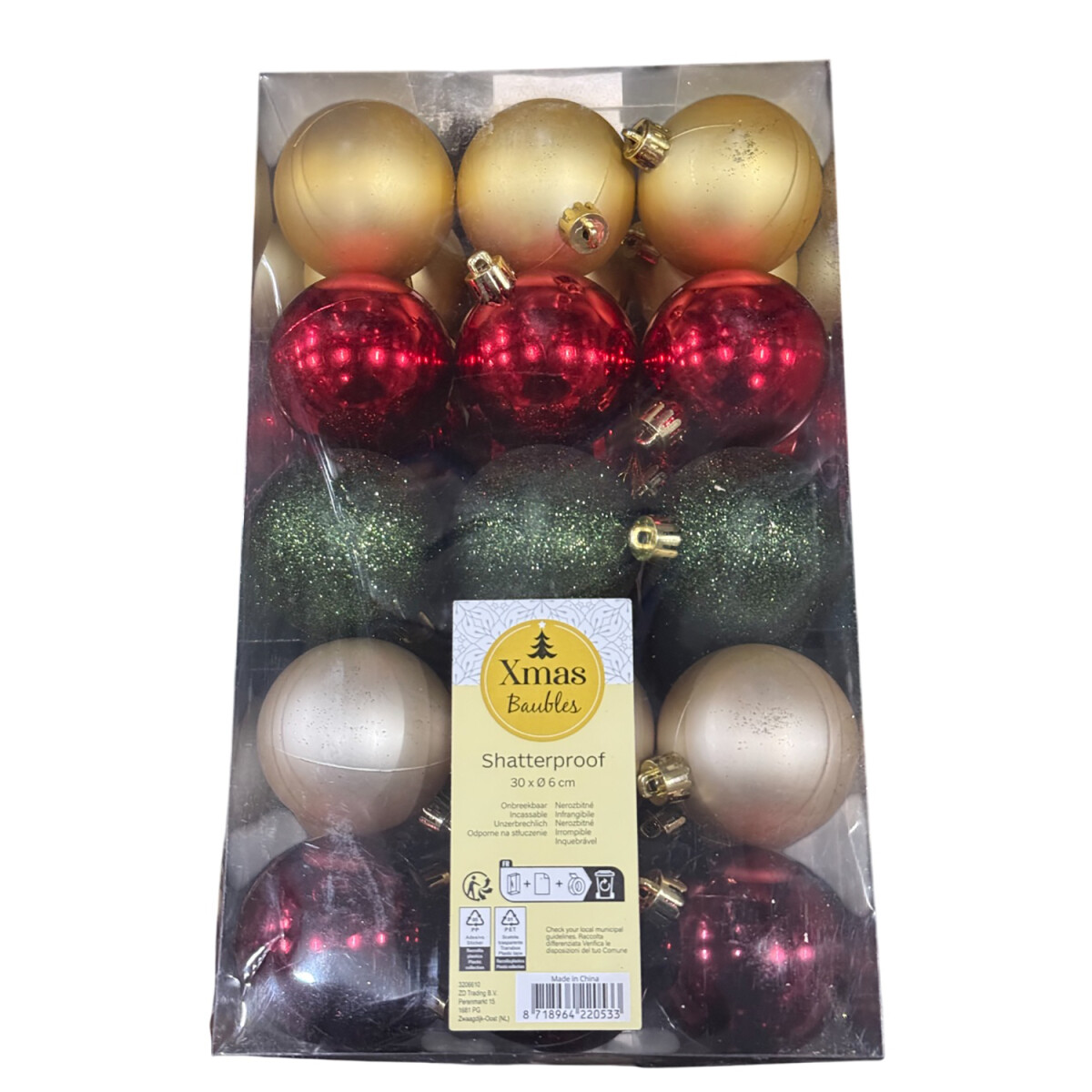 Weihnachtskugeln Baumkugeln Kugeln Christbaumkugeln bruchsicher 30 St, 11,90 €