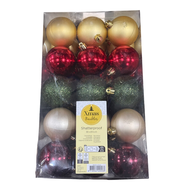 Weihnachtskugeln Baumkugeln Kugeln Christbaumkugeln bruchsicher 30 Stück