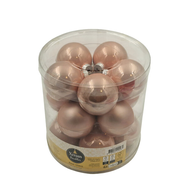 Weihnachtskugeln Glaskugeln Christbaumkugeln Kugeln Echtglas pink 15 Stk Ø 5,7cm