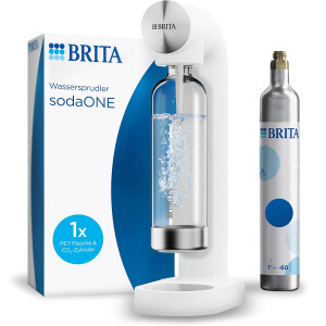 BRITA Wassersprudler Sprudelgerät Getränkesprudler Sprudler Set sodaONE weiß