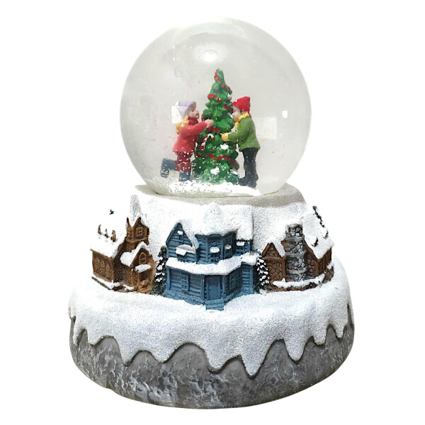 Magic Village Weihnachtsschneekugel Schneekugel Weihnachtsdeko Licht Musik BB