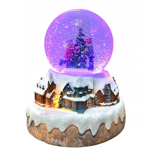 Magic Village Weihnachtsschneekugel Schneekugel Weihnachtsdeko Licht Musik BB
