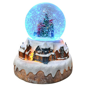 Magic Village Weihnachtsschneekugel Schneekugel Weihnachtsdeko Licht Musik BB