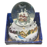 Magic Village Weihnachtsschneekugel Schneekugel Weihnachtsdeko Licht Musik AA