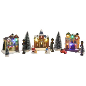 Weihnachtsdorf Adventsdorf Deko Dekoration Weihnachtsdekoration Set 14 teilig B