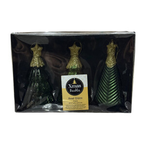 Glasanhänger Weihnachtskugeln Echtglass...