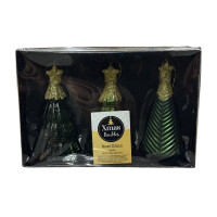 Glasanhänger Weihnachtskugeln Echtglass Weihnachtdeko Ø 6,7 x 12,6 cm 3 Stk grün