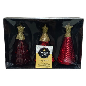 Glasanhänger Weihnachtskugeln Echtglass...